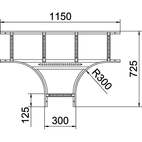 LT 630 R3 FS T piece for cable ladder 60x300 image 2