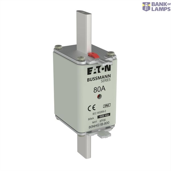 Fuse-link, LV, 80 A, 800 V AC, NH1, Class gG/gL image 1