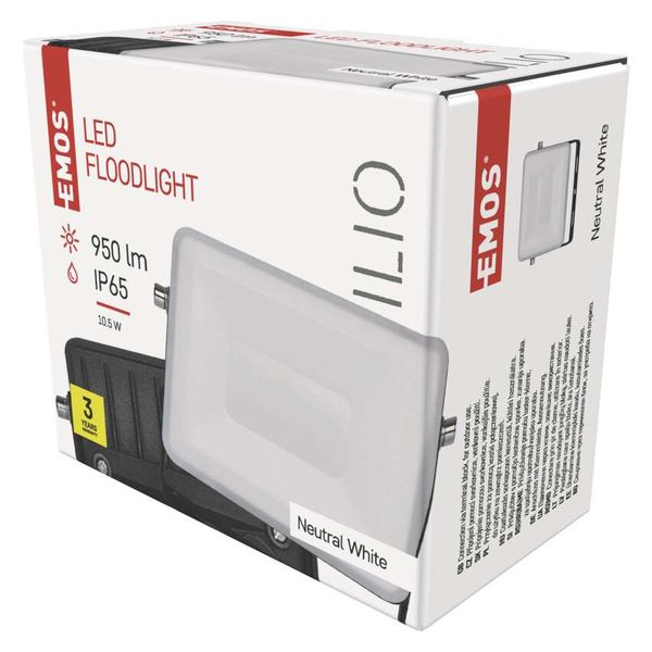 LED Floodlight ILIO, 10.5W, black, neutral white image 1