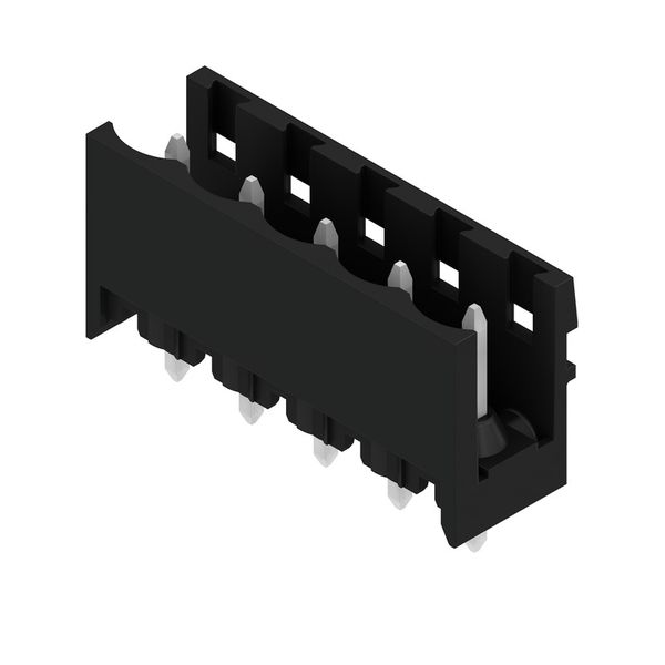 PCB plug-in connector, male header, open side, THT solder connection, 5.08 mm, Number of poles: 5, 180°, Solder pin length (l): 4.5 mm, tinned, black, Box image 2