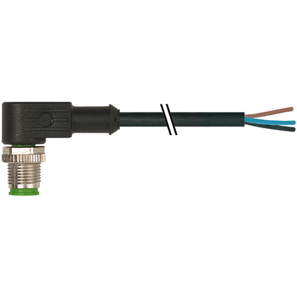 M12 male 90° A-cod. with cable PUR 5x0.34 bk UL/CSA+drag ch. 25m image 1