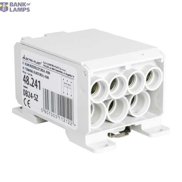 Distribution Block DB24-SZ, (gray), 450A, insert: Tinned Brass (MO58) CuZn40Pb2 image 1