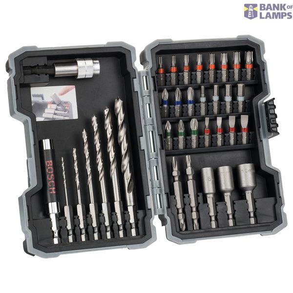 35-Piece Extra Hard Wood Drill and Screwdriver Bit Set image 1