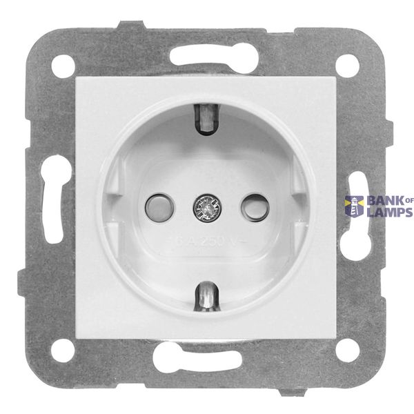 Socket outlet with safety shutter, cage clamps, white image 1