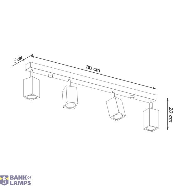 KEKE CEILING LAMP 4 OAK GU10 4X40W IP20 image 5