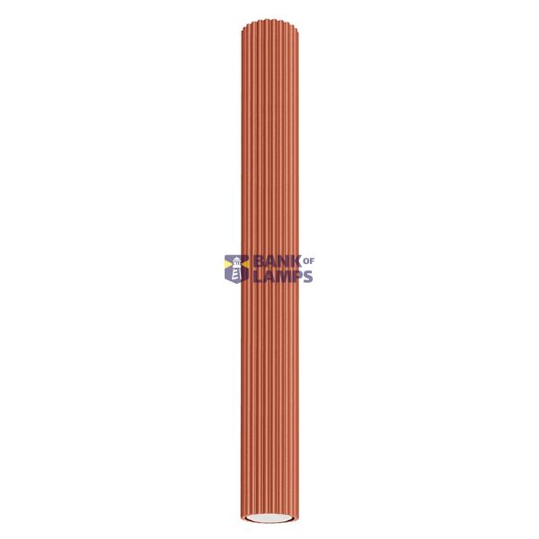 Cylindrical ceiling lamp, grooved tube, red, GU10, KARBON image 3