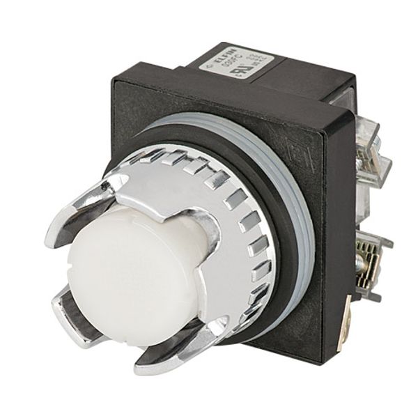 Push-button, full guard, illuminated, momentary, white, led BA9S 24V, N.O.+N.C. image 1
