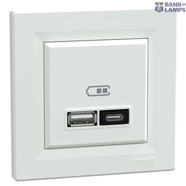 USB Charger Asfora A+C 21W White image 1