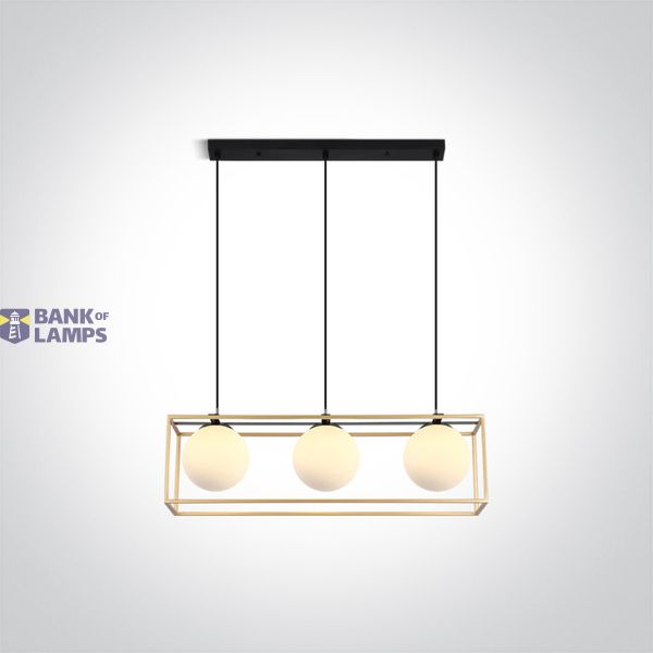 BRASS CEILING LIGHT 3x8W E14 100-240V image 1