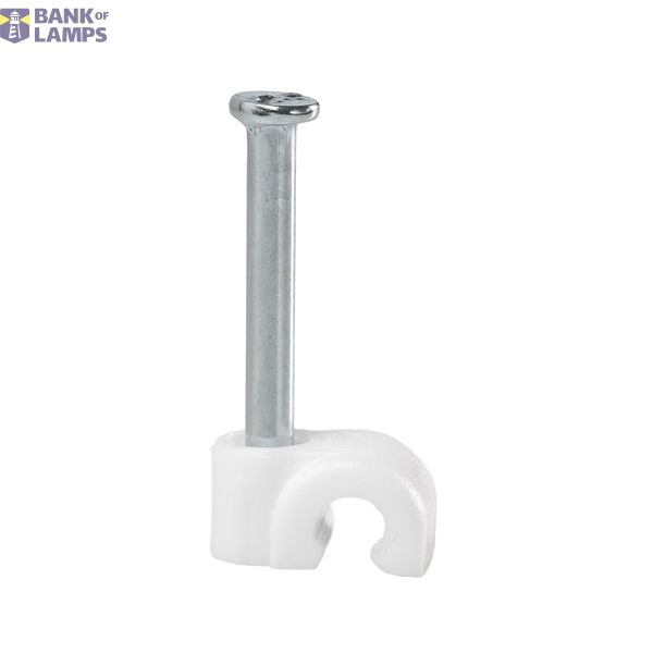 FLOP-3 cable holder with nail, round cable ⌀3mm, white, nail: 2x17mm image 1