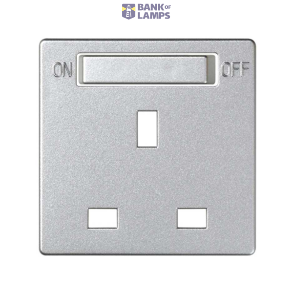 Cover for british standard socket with switch, aluminum image 1