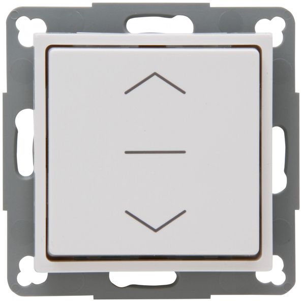 HK07 – shutter/blind switch with center position, complete device, colour: pure white image 1