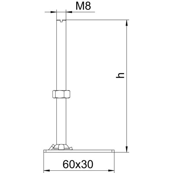 RK NEV2 230 Height-adjustment unit for cassette and OKB M8x230mm image 2