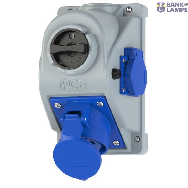 CEE-fixed socket COMBO-POL 32A 3p 6h IP44 image 1