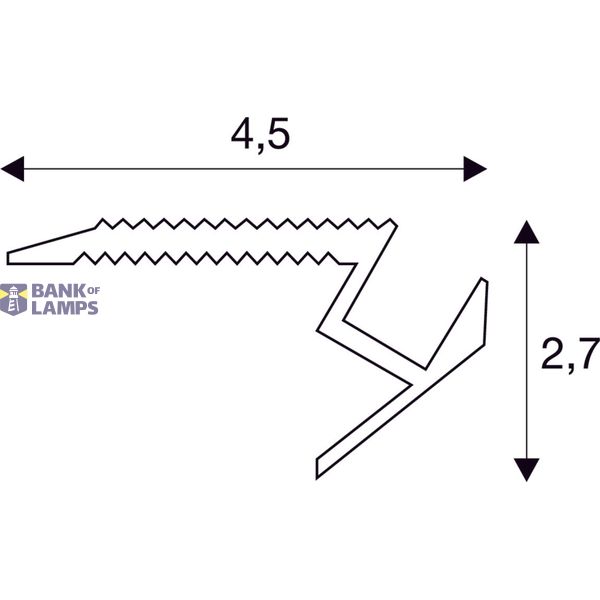 GLENOS STEP PROFILE UP 100, 1m , alu anodised image 1