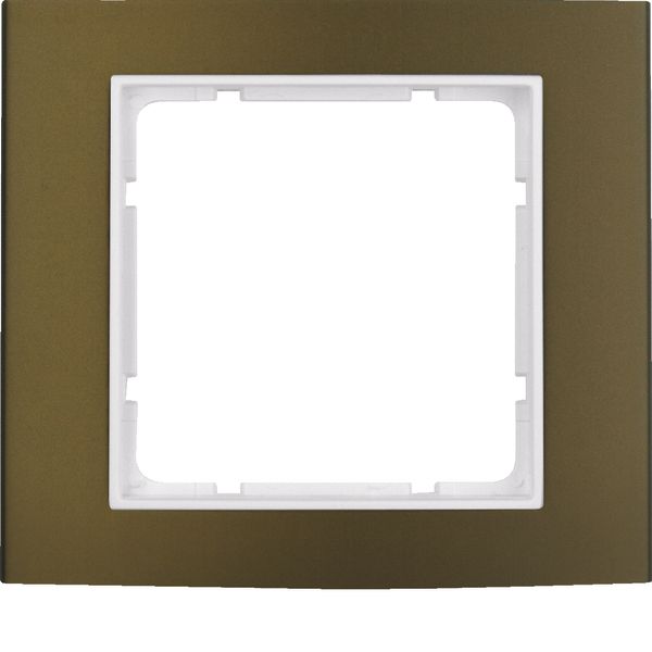 Frame 1gang, B.3, al. brown/p. white matt, al. anodised image 1