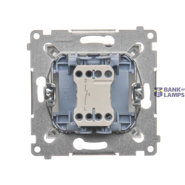 Single contact push button illuminated without pictogram, (module), 16AX, Screw, cream white/electro white image 1