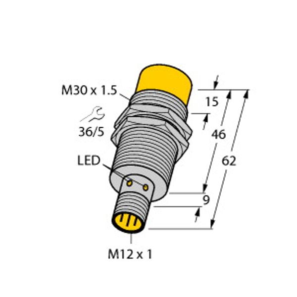 Inductive Sensor With Extended Switching Distance   NI30U-M30-VP44X-H1141 image 1