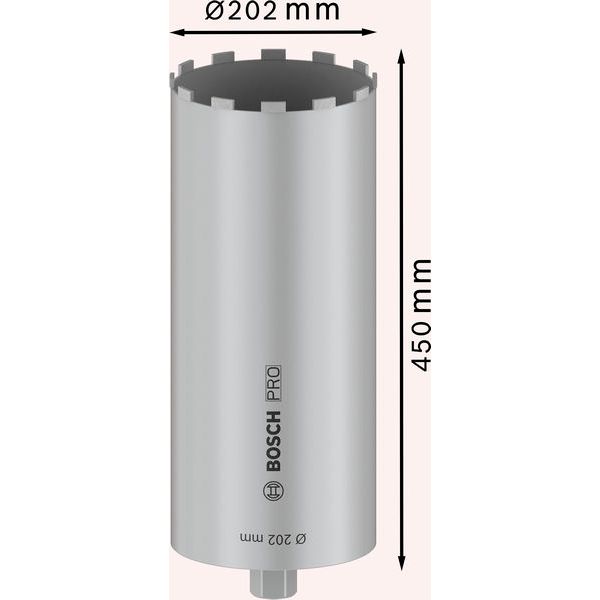 Diamond Core Cutter ø202x450mm,1 1/4" image 1