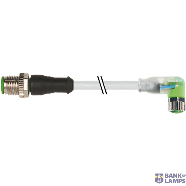M12 male 0° / M8 female 90° A-cod. LED PUR 3x0.25 gy UL/CSA+drag 1.7m image 1