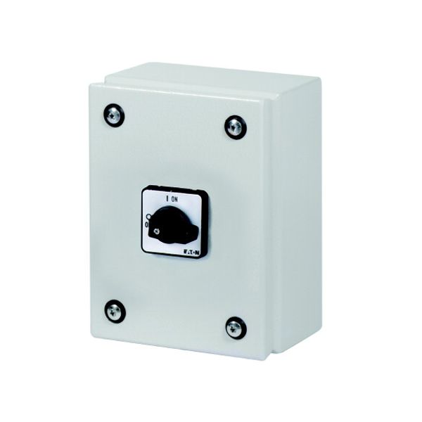 P1-32/SE1 On-Off switch, P1, 32 A, 3 pole, surface mounting, with black thumb grip and front plate, in steel enclosure image 3