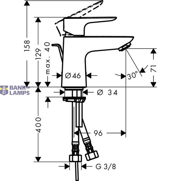 Talis E 80 sink mixer with pop-up, chrome image 1