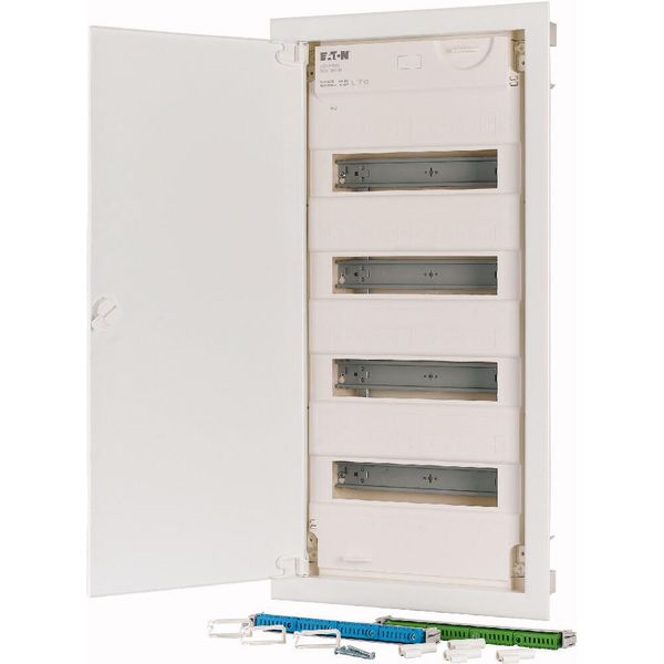 KLV-48HWP-SF Hollow wall compact distribution board, 4-rows, super-slim sheet steel door image 11