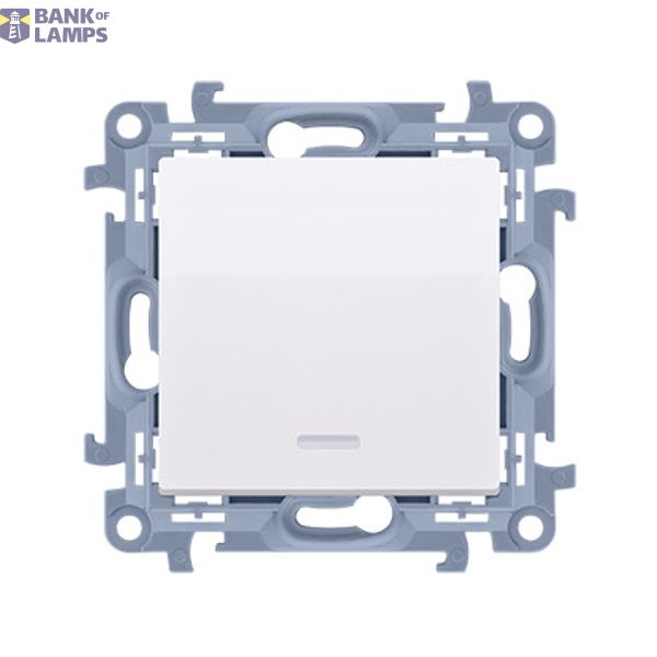 Interdediate switch with LED indicator light without pictogram, 10AX, white image 1