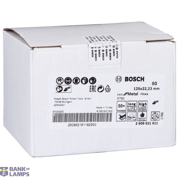 R780 fibre sanding disc, Best for Metal + Inox 125 x 22.23 mm, G50 image 2