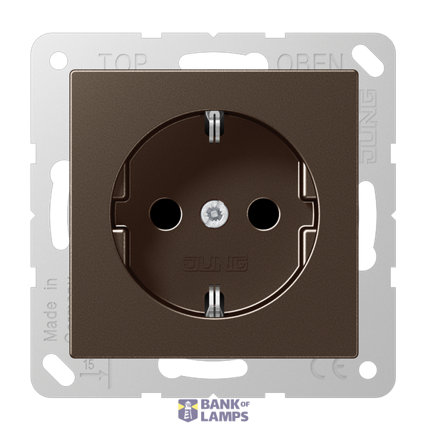 SCHUKO socket, 16 A 250 V ~, Series A, mocha image 1
