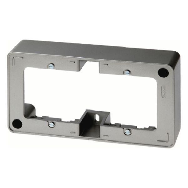 Frame 2gang surface-mtd, surface-mtd, stainless steel, lacq. image 1