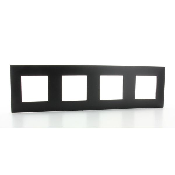 Valena cover frame 4 mechanisms screen/vert center distance 71mm black copper image 1