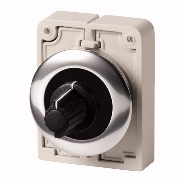 M30C-FR100K-BLANK Potentiometer, flat front, M30, 30.5 mm, Without scale/inscription, R 100 k„¦, P 0.5 W, Metal bezel image 1