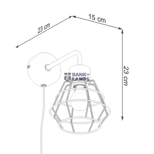 WALL LAMP SUBA BLACK E27 1X15W IP20 image 6
