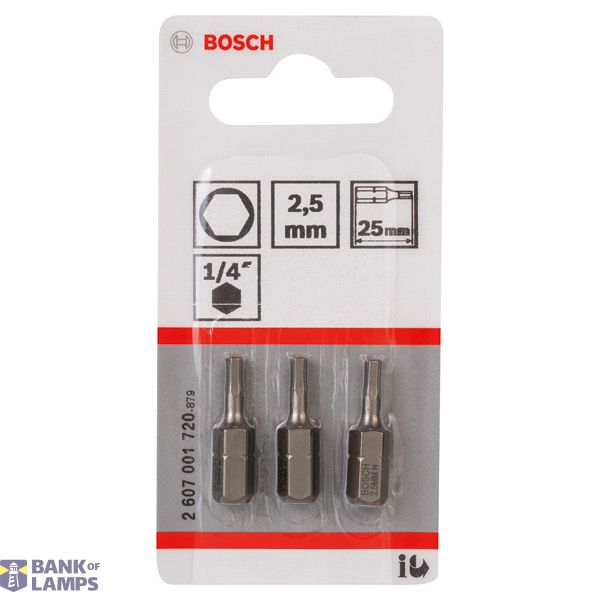 Screwdriver bit Extra Hard HEX 2,5, 25 mm 3 pcs. image 2