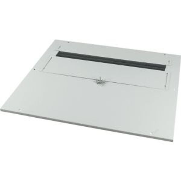 XLST3F853 Bottom-/top plate, adjustable flange plates, for WxD = 850 x 300mm, IP30, grey image 2
