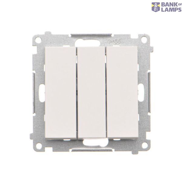 Triple illuminated contact push button, 10AX, white matt image 1