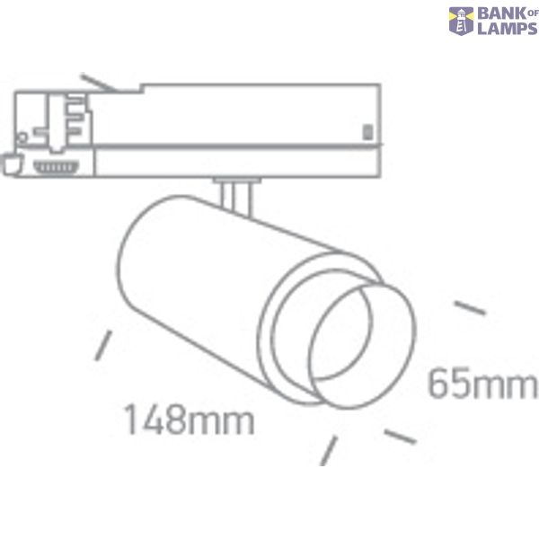 WHITE COB 15W WW TRACK SPOT 20-60deg ADJUSTABLE BEAM 230V image 2
