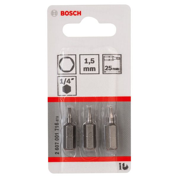 Screwdriver bit Extra Hard HEX 1,5, 25 mm 3 pcs. image 2