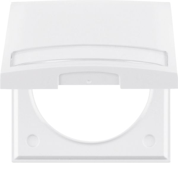 Integro Flow-Frame, 1-Gang, Hinged Cover and Labelling Field Polar Whi image 1