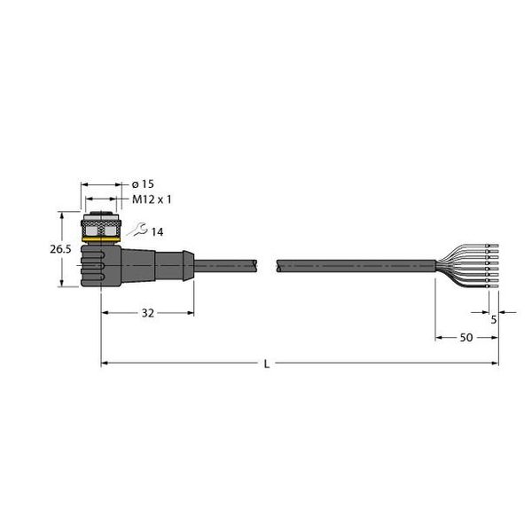 Actuator and Sensor Cable, PVC Connection Cable   WKC8T-30/TEL image 2