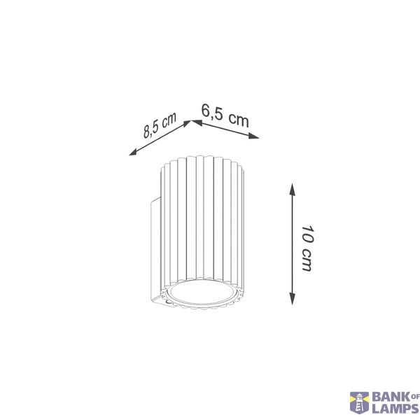 WALL Sconce Lamp with a corrugated shade and a designer finish, Karbon series image 6