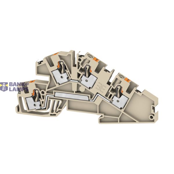 Multi level installation terminal block, PUSH IN, dark beige, 4 mm², 3 image 1