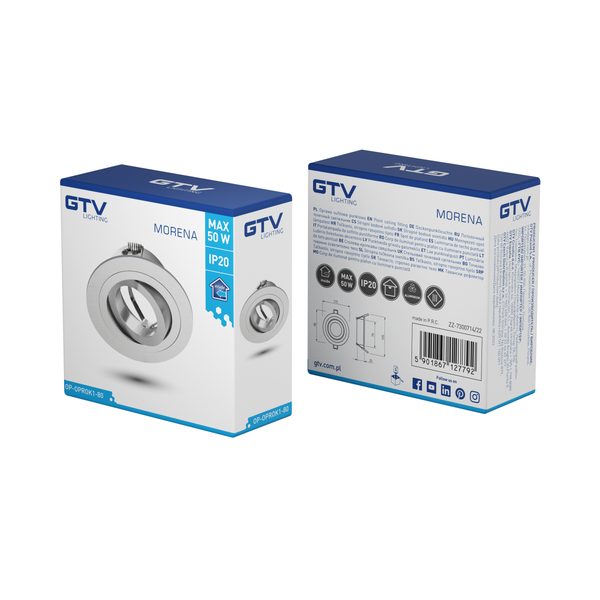 Spot luminaire housing MORENA, IP20, round, silver image 3