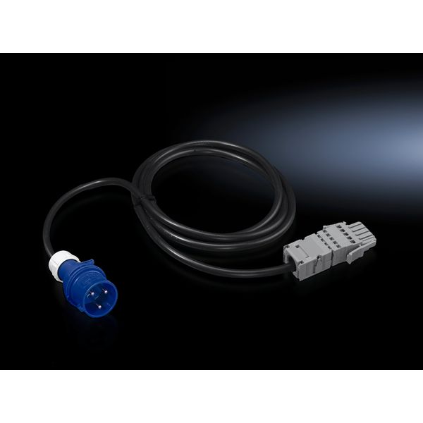 DK Connection cable, L: 3 m, 16 A, 1-phase, Wago X-Com, CEE, For PSM image 2