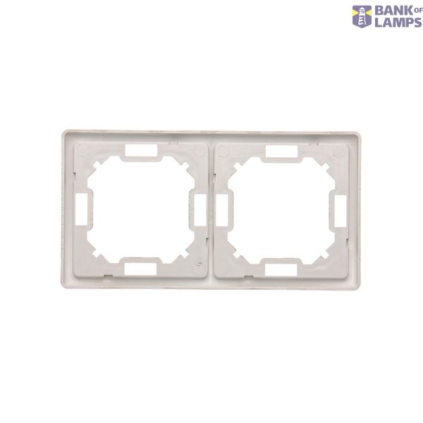 Double intermediate switch without pictogram, (module), 10AX, quick connection, cream white/electro white image 1