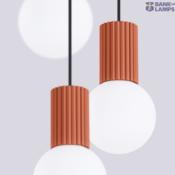Pendant lamp HALO 3P red ochra image 4
