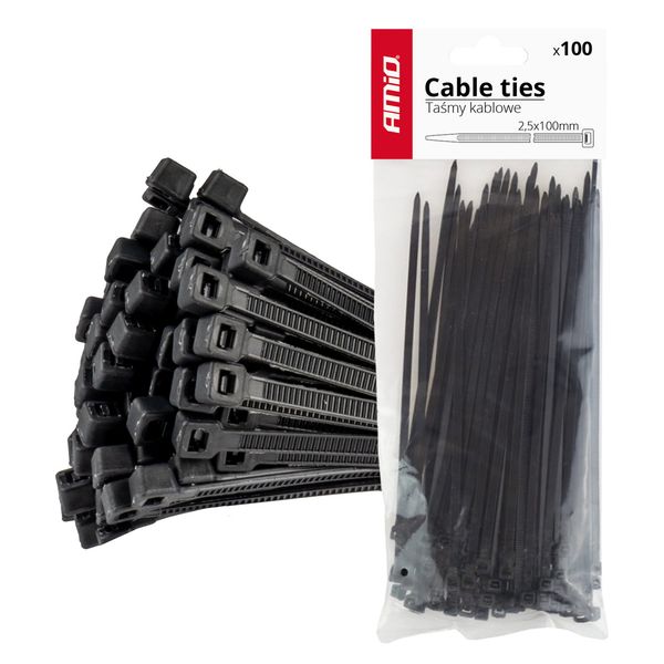 Cable ties black 2,5x100mm - 100 pcs image 1