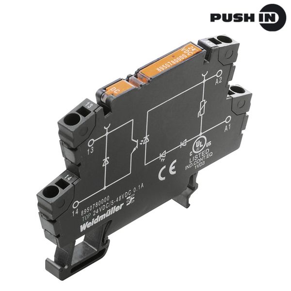 TERMOPTO, Solid-state relay, Rated control voltage: 12 V DC ±20 % , Rated switching voltage: 5...48 V DC, Continuous current: 0.1 A, PUSH IN image 2