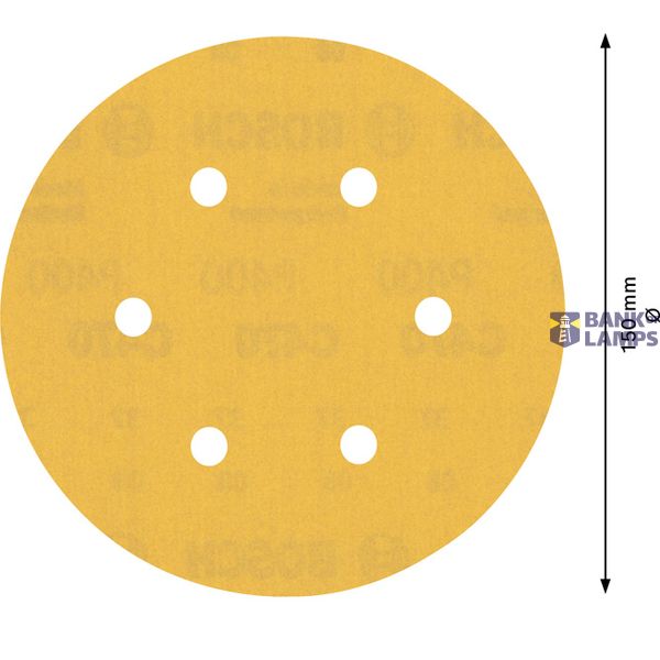 EXPERT C47 Sandpaper with 6 holes for Random Orbital Sanders 15 mm, G 4 5-pc image 2